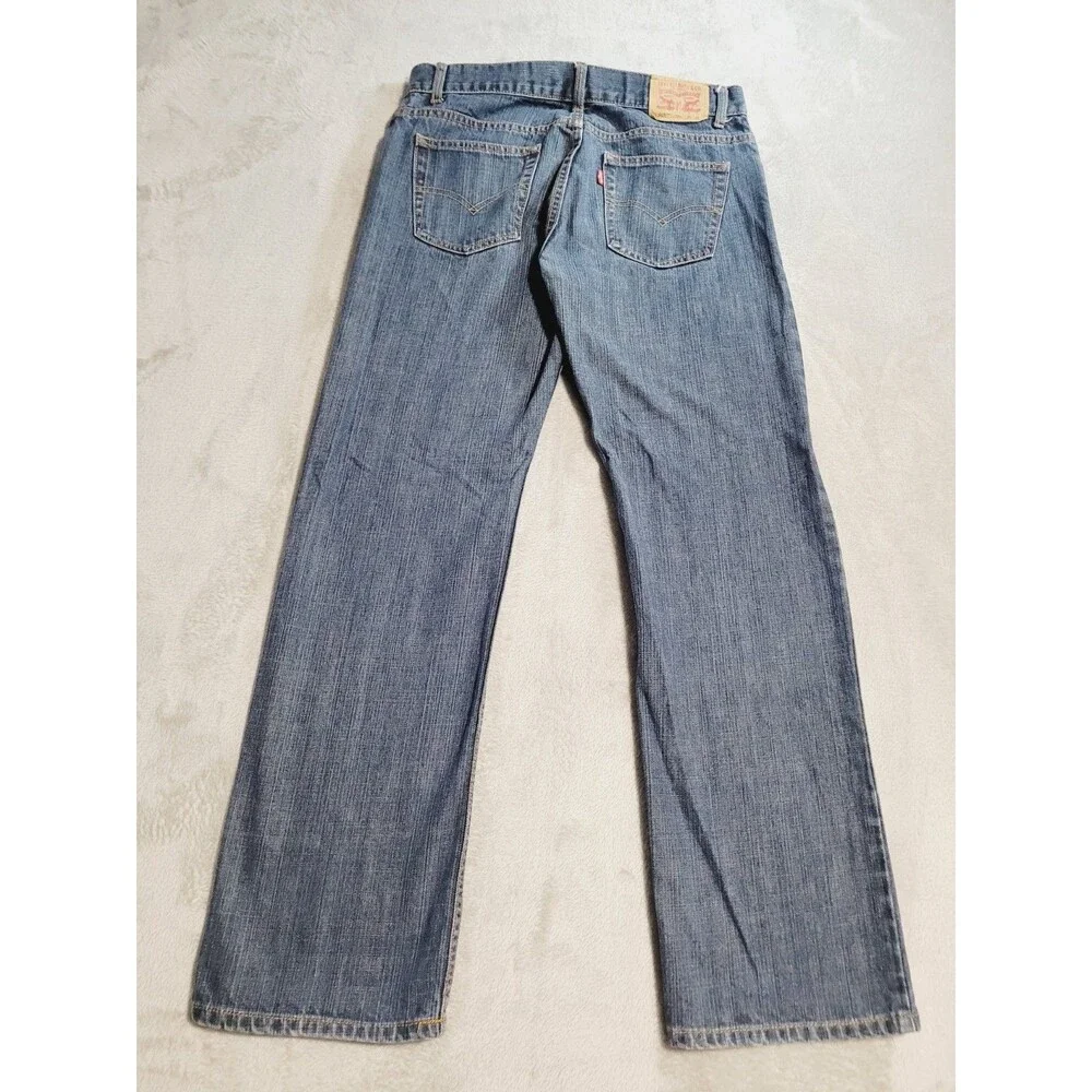 Levi's 505 Regular Fit Straight Leg Denim Jeans Dark Blue Wash Size 30x30